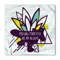 thumbnail image 1 of You will Forever Be My Always Bandana, Flower and Love Message Art, Unisex Head and Neck Tie, by Ambesonne, 1 of 2