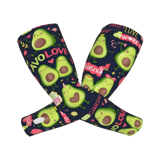 Balery Avocado Love Mangas Refrescantes para Brazos para Hombre y Mujer – Transpirables y Absorbentes de Humedad para Mujeres, Hombres y Niños