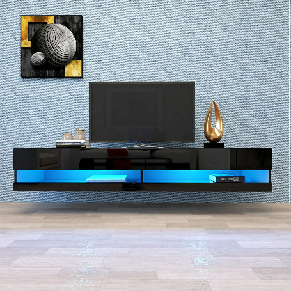 Floating TV Stand with 12 Colors LED RGB Lights for 65 70 