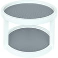 thumbnail image 2 of Home Intuition 2-Tier Twin Turntable Non Skid Lazy Susan 8.75 Inch Inner 9.75" Outer Diameter for Cabinets and Pantry, White Grey, 2 of 6
