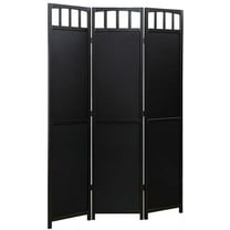 Legacy Decor Solid Wood 3 Panel Room Divider, 70" Tall, Black Finish