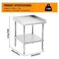 thumbnail image 4 of EDTara Stainless Steel Prep Table, NSF Commercial Grade, 400 Lbs Capacity, Adjustable Legs with 2" Edge Baffle, 4 of 7