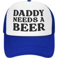 thumbnail image 1 of Daddy Needs A Beer Cap Mesh Trucker Hat, 1 of 6
