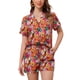 thumbnail image 1 of Conjuntos de Mujeres de 2 Piezas, Camisa de Botones Floral y Pantalones Cortos, Ropa Casual de Playa Tropical para Vacaciones 2026 XL Naranja Rosa, 1 of 5