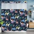 thumbnail image 6 of No Hook Shower Curtains with Snap-in Liner Set, Tropical Palm Trees Waterproof Hotel Style Bathroom Shower Curtain, Desert Camels Houses Aloe Vera Black Breathable Mesh Top Bath Curtains 66''x72'', 6 of 9