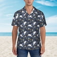 thumbnail image 2 of Fuzoiu Halloween A Print Hawaiian Shirt for Men, Summer Beach Casual Short Sleeve Button Down Shirts, Men’s Beach Summer Shirts with Pocket,XX-Large, 2 of 7