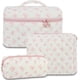 thumbnail image 1 of bolsas de maquillaje acolchadas de algodón para viajes, bolsa de cosméticos con diseño floral, bolsa de aseo grande para mujeres y niñas, Bow-Pink3, Diario, 1 of 3