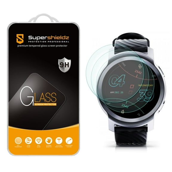 (3 Pack) Supershieldz Designed for Motorola Moto Watch 100 Smartwatch Tempered Glass Screen Protector, Anti Scratch, Bubble Free