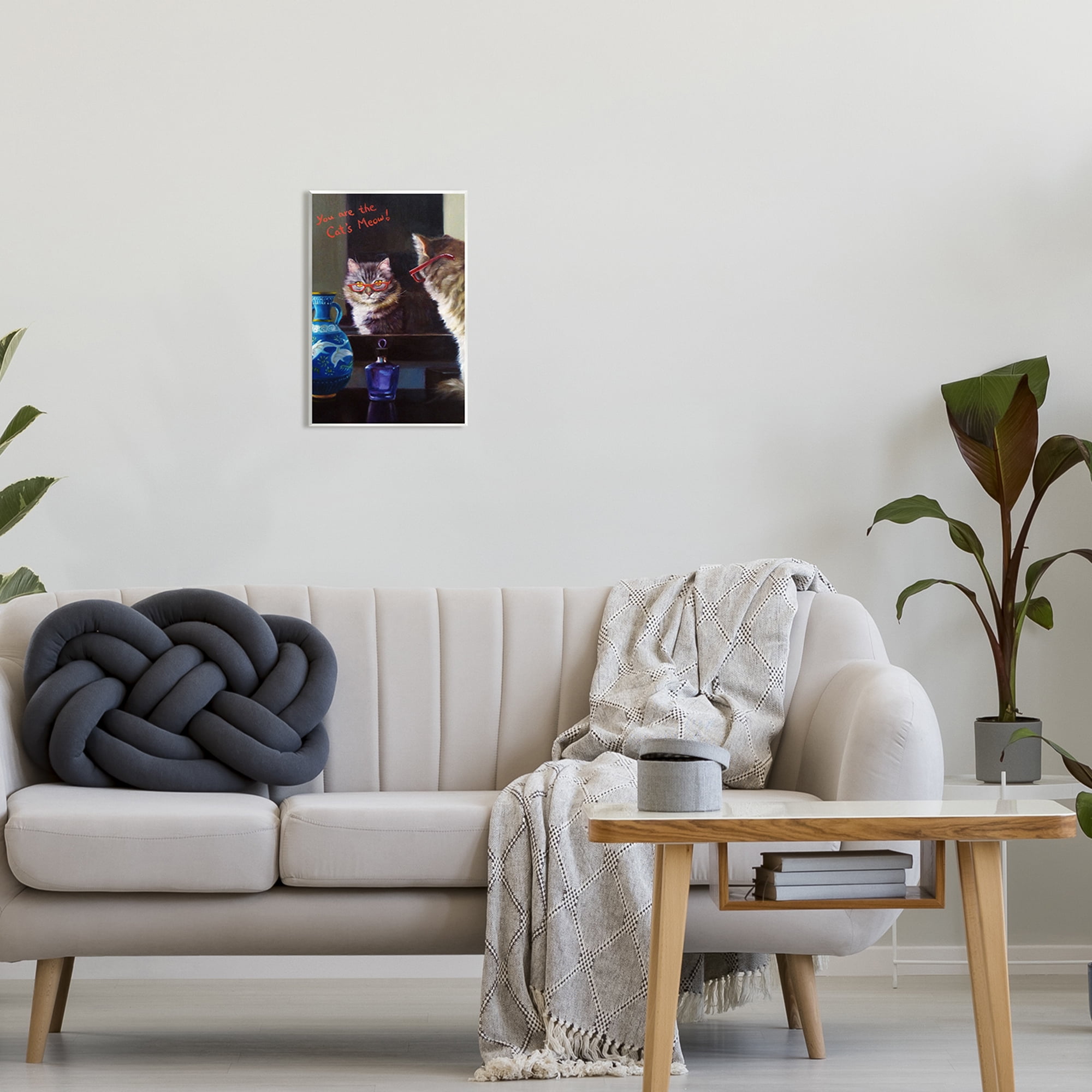 Stupell You Are The Cat's Meow Animal Mirror Animals & Insects Painting Wall Plaque Unframed Art Print Wall Art
