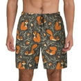 thumbnail image 2 of Picia Fox And Mushroom pattern Mens Swim Trunks with Compression Liner Stretch Beach Shorts Quick Dry with Zipper Pockets No-Chafing Board Shorts-Small, 2 of 9