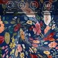 thumbnail image 6 of Cloth Napkins Set of 8 - 20x20 Inches, Navy Blue Flowers Washable Reusable Table Napkins, Spring Vintage Floral Leaves Farmhouse Soft & Absortbent Dining Napkin for Party Wedding Hotel Restaurant, 6 of 8