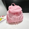 thumbnail image 4 of workcargo Women's Pink Nylon Backpack - Lightweight Water-Resistant, Adjustable Straps, Drawstring Flap, Free Size - Ideal for Commute, School & Weekend Travel, 4 of 5