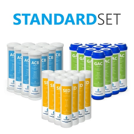 Express Water Reverse Osmosis And Under Sink System Replacement Filter Set 30 Filters With Carbon Gac Acb Filters And Sediment Sed Filters