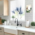 thumbnail image 6 of Blue Flowers Tie Up Curtain 45 Inches Long, Spring Vintage Country Watercolor Blue Tulip Floral Balloon Style Kitchen Window Curtain Over Sink, Small Window Rod Pocket Curtain 34"x45", 6 of 9
