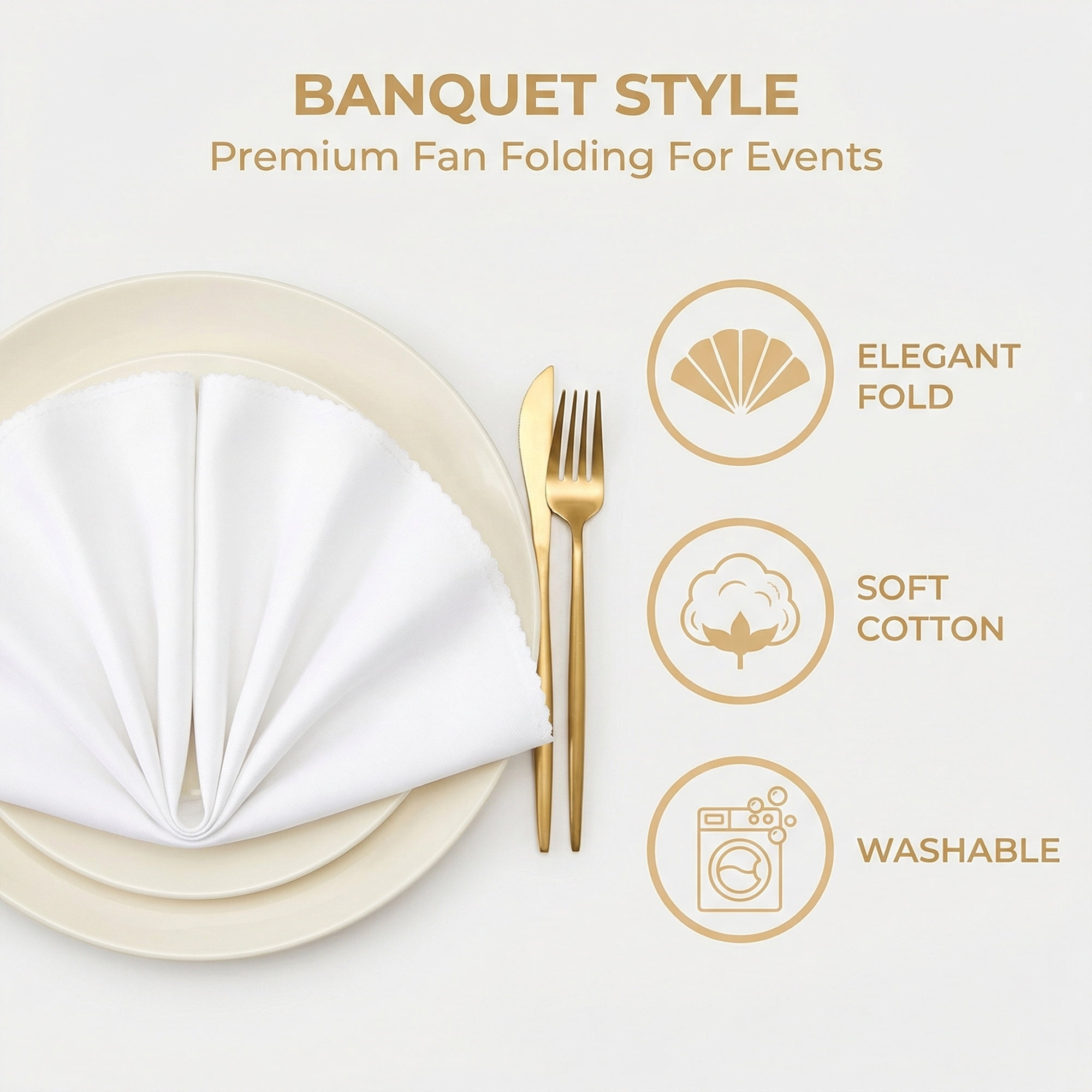 Unique Bargains 12Pcs Polyester Washable Cloth Napkins White 19x19inch