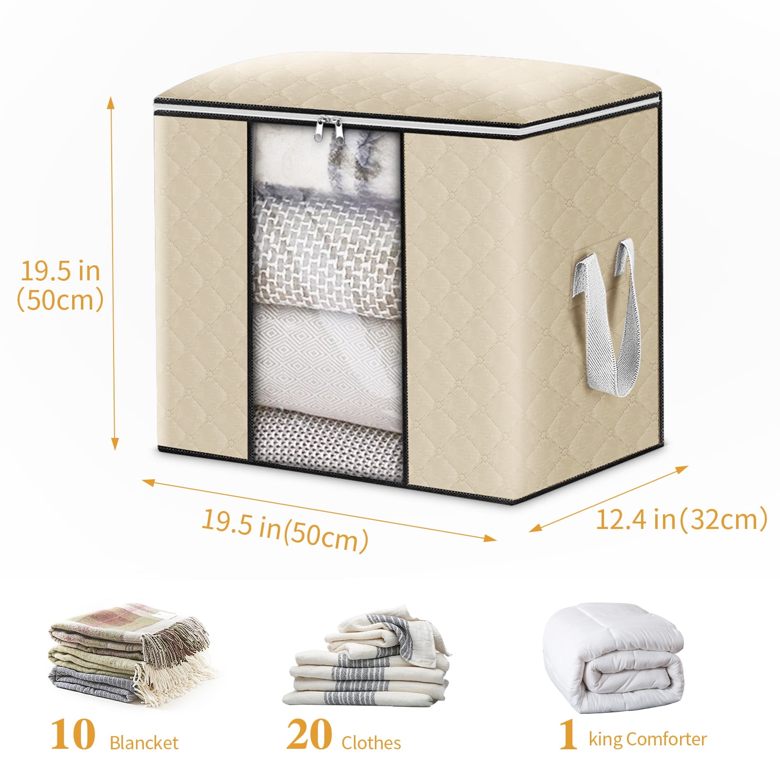 Storage Bags for Clothes, 4PCS Closet Organizers and Storage Bags, 90L  Large Capacity Clothing Storage Bags with Clear Window, 3 Layer Fabric Storage  Bags for Clothes, Blankets, Comforters and Bedding 