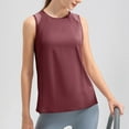 thumbnail image 2 of Jewelreauty Women Casual Yoga Tank Tops Summer Crew Neck Sleeveless Workout Gym Blouses Solid Athletic Tee (S, Red), 2 of 5
