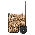 thumbnail image 2 of 250LB Firewood Hauler Wagon with Waterproof Cover, 4 PU Wheels for Easy Moving, Steel Log Carrier Cart for Fireplace and Fire Pit, 2 of 7