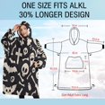 thumbnail image 4 of Oversized Wearable Blanket Hoodie,Dark Halloween Ghosts Skulls and Bats Sherpa Blanket Hoodie with Super Pockets,Super Warm Fuzzy Pullover for Women & Men, 4 of 6