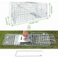 thumbnail image 2 of Live Animal Cage Traps,24in Rabbit Trap,Humane Way Folding Raccoon Traps for Stray Cats,Squirrels,Live Traps for Raccoons,Steel Foldable with Pedal Triggers, 2 of 7