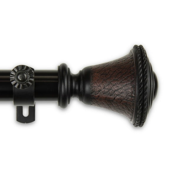 Contemporary Home Living 246" Black Metallic Contemporary Single Curtain Rod