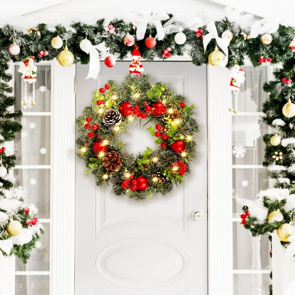 Raindrops Lighted Christmas Wreath for Front Door and Wall Decoration Holiday Layout Props