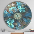 thumbnail image 3 of Designart 'Fractal Blue Flowers ' Modern wall clock, 3 of 4