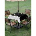 thumbnail image 4 of Outdoor Tablecloth with Umbrella Hole for Patio/Picnic/Party/Camping, Abstract Black Waterproof Table Cloth Square Cover Washable, Modern Minimalist Graffiti Artwork (60"x 60"), 4 of 8