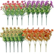 18 Bundles Artificial Flowers, Not Fade Fake Plastic Flowers, Decorative Fall Flowers Artificial, Faux Plants for Decoration Outdoor Garden Indoor Wedding