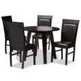 thumbnail image 6 of Baxton Studio Miya Modern and Contemporary Dark Brown Faux Leather Upholstered and Dark Brown Finished Wood 5-Piece Dining Set, 6 of 9