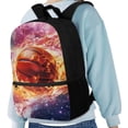 thumbnail image 3 of Uorisanigo Flaming Basketball 17 inch Kids Children School Backpack 6-12 Year with Adjustable Padded Straps Universal Kids Backpack Fit Preschool Elementary Kindergarten Bookbag, 3 of 6