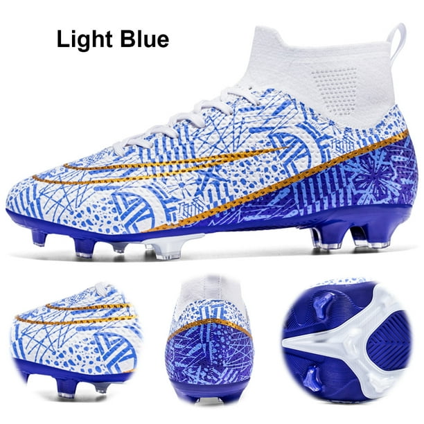 Botas Fútbol Con Tacos unisex Caña Alta Antideslizantes para Correr Y Entrenar