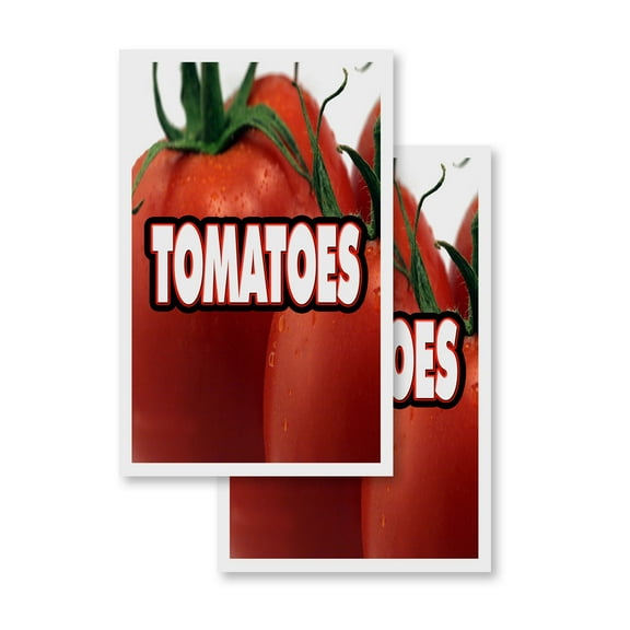 Tomatoes (2-PACK) 24" x 36" Vinyl Decals | Sign Insert Peel & Stick Decals Stickers Window Signs
