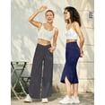 thumbnail image 7 of G4Free Wide Leg Pants for Women 29'' Loose Yoga Capri Pants Cross High Waist Dance Palazzo Casual Pants with Pockets, 7 of 7