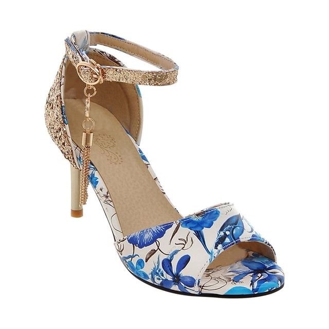 jsaierl Chaussures à Talons Hauts en Faux Cuir Doré Pailleté pour Femmes Taille 35-43