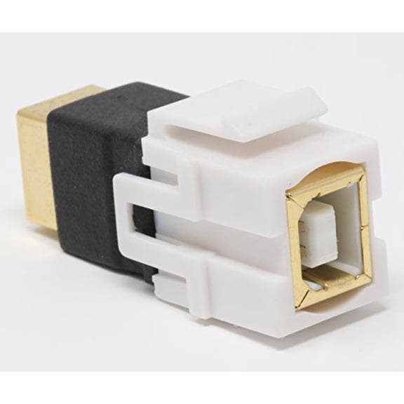 RiteAV USB-B-B Keystone Jack Coupler 2.0 White Female/Female