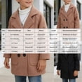 thumbnail image 5 of Pandaie Boys Double Breasted Wool Blend Peacoat Lapel Raglan Sleeve Patch Pocket Mid Length Winter Coat Black,5-6 Years, 5 of 7