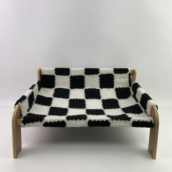 Anydciu Pet furniture,Elevated Cat Couch Bed for Indoor Cats - Wooden Pet Sofa with Removable Washable Thick Cover Raised Kitty Lounge Chair Suitable- 19.7"L x 16.5"W x 11"Th