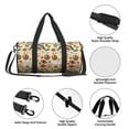 thumbnail image 4 of Zufioo 70s Hippie Style Print Round Sports Travel Duffel Bag, Airplane Weekender Bag, Waterproof Gym Backpack, Unisex, 4 of 6