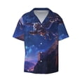 thumbnail image 4 of Salouo Starry Sky Wall Flying Tiger Pattern Cuban Collar Shirts for Men Button-Down Shirt Men's Short Sleeve Shirts Hawaiian Shirts Casual Shirts -XX-Large, 4 of 6