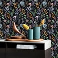 thumbnail image 2 of Peel and Stick Wallpaper Dark Floral Self Adhesive Wallpaper for Home Bedroom Cabinets Furniture and Kitchen, 17.7-in x 118-in (1 roll), 2 of 5