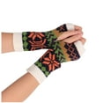 thumbnail image 2 of Luxalzxs Gloves for Cold Weather Women Wool Knit Fingerless Snowflake Pattern Keep Warm Winter Gloves, 2 of 3