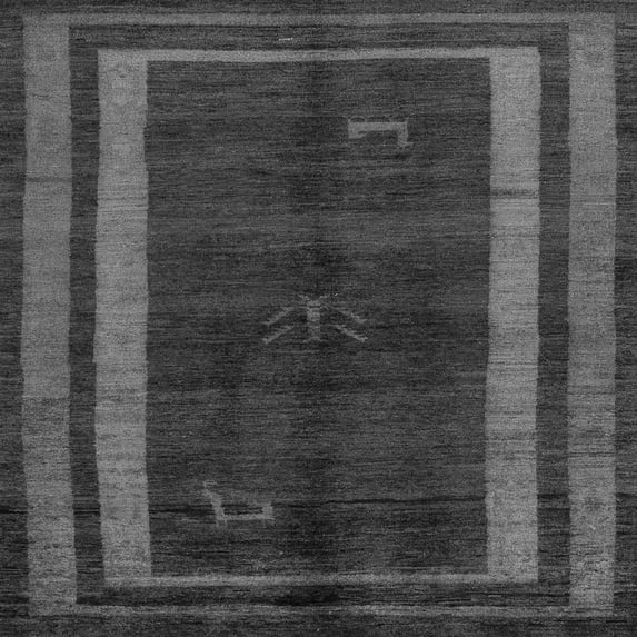Ahgly Company Indoor Square Abstract Gray Modern Area Rugs, 8' Square