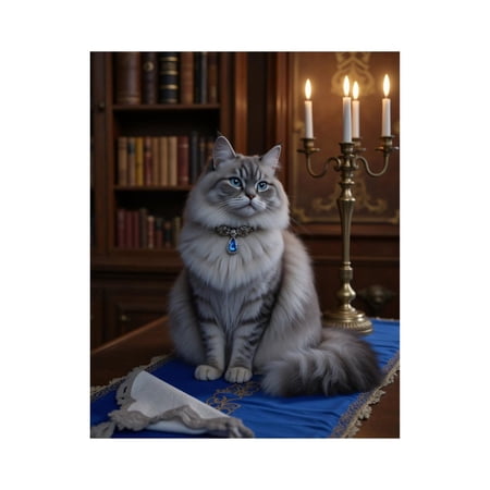 Paint by Numbers Kit for Adults Elegant Cat with Sapphire Collar Paint by Numbers Easy Paint by Numbers Kit for Adults Beginner DIY Adult Paint by Number Kits on Canvas Home Decor