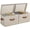 Brown and Beige, variant on Fabric Storage Bins with Lid, Decorative Storage Boxes for Shelves, Stackable Closet Organizer Basket with Handles, Large, Black, 2-Pack