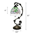 thumbnail image 5 of Tiffany Table Lamp Purple Stained Glass Green Leaves Iron Metal Leaves Bronze Base For Living Room Dining room Bedroom Bedside Office Hotel 21"H, 5 of 5