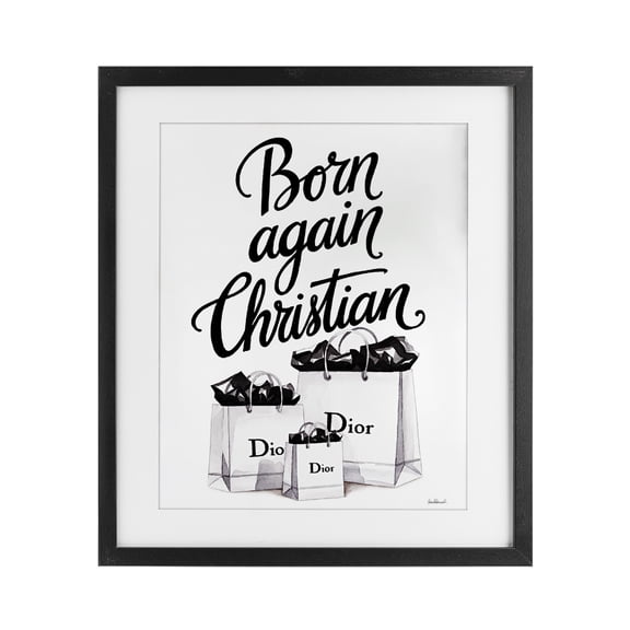 Christian & Shopping Bags Black Framed Print Under Glass, design by Amanda Greenwood