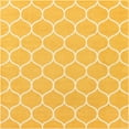 thumbnail image 3 of Unique Loom Trellis Frieze Collection Area Rug - Rounded (4' Square Yellow/Ivory), 3 of 7
