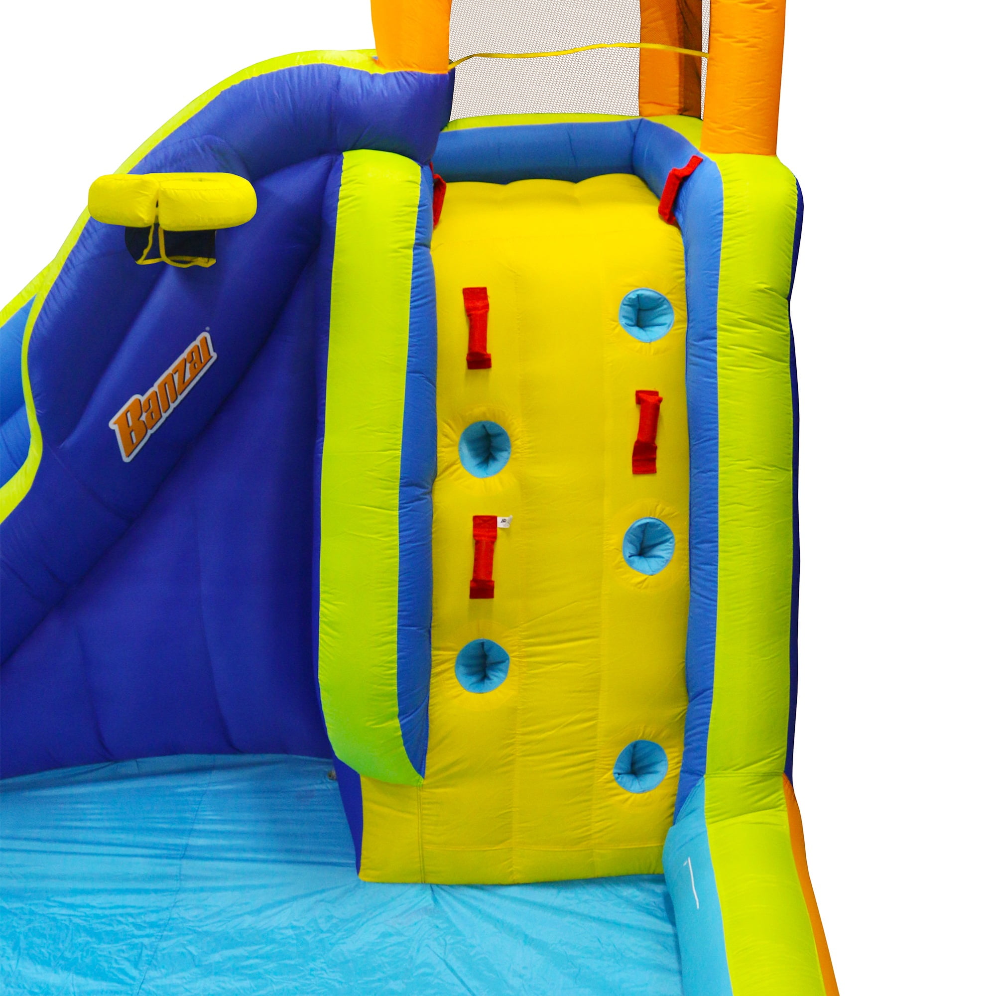 Banzai Big Blast Water Park, Length: 14 ft 5 in, Width: 10 ft 7 in, Height: 7 ft 11 in, Inflatable Outdoor Backyard Water Slide Splash Toy