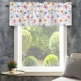 thumbnail image 4 of Watercolor Blue Pink Flowers Valances for Windows Spring Leaves Rod Pocket Curtain Valance Window Treatment Short Curtains for Kitchen Living Room, 60"x18", 4 of 9